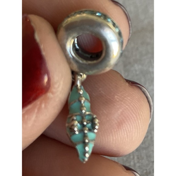 Pandora ALE 925 Sterling Silver Tropical Seahorse Enamel Dangle Charm - Picture 2 of 8